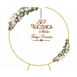 Baner na  Rocznicę Ślubu Tablica Ścianka Koło różowe złote lustro